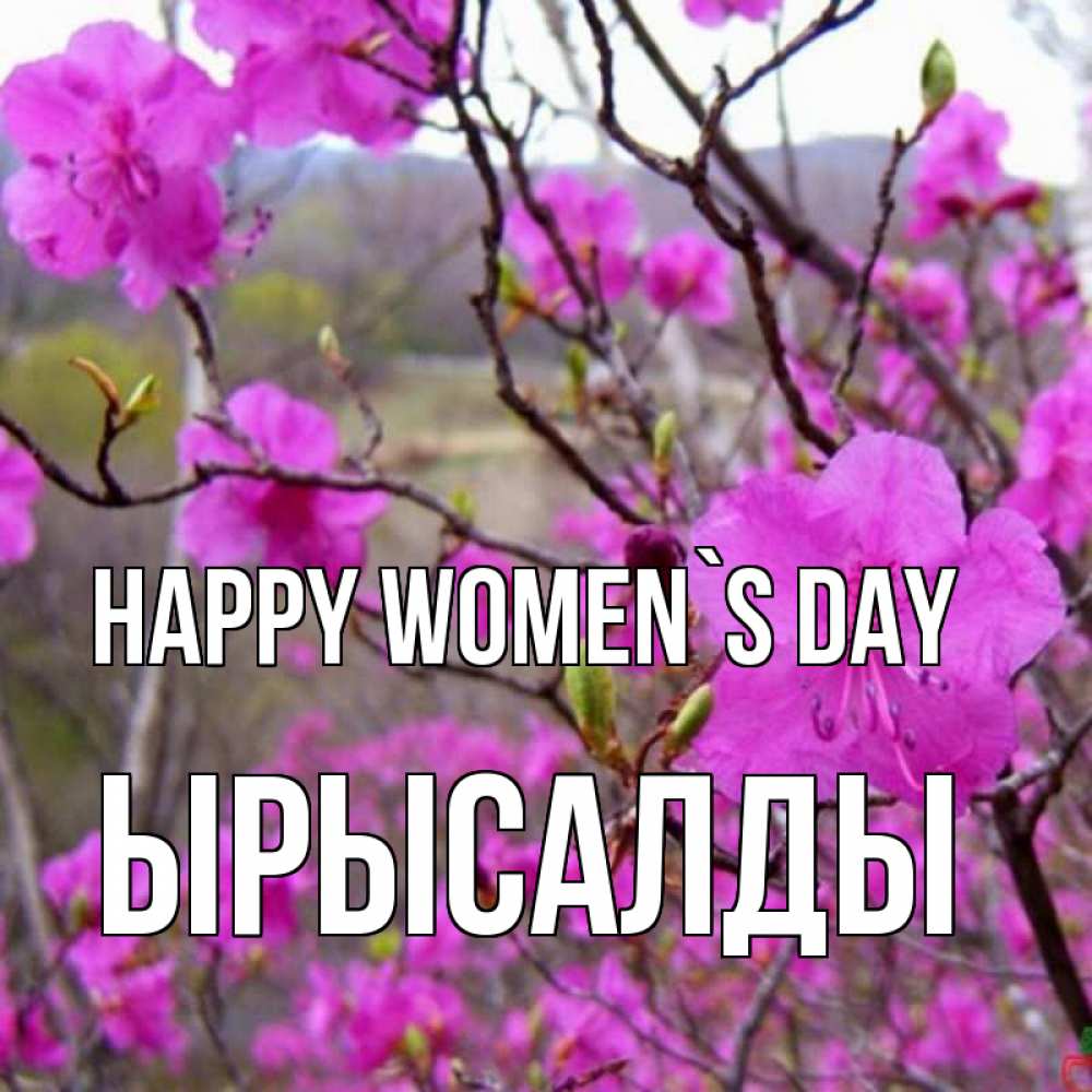 Greetings card с именем, ЫРЫСАЛДЫ happy women`s day международный женский день Greetings with text for free download 